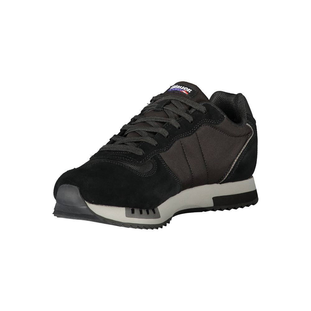 Black Polyurethane Men Sneaker