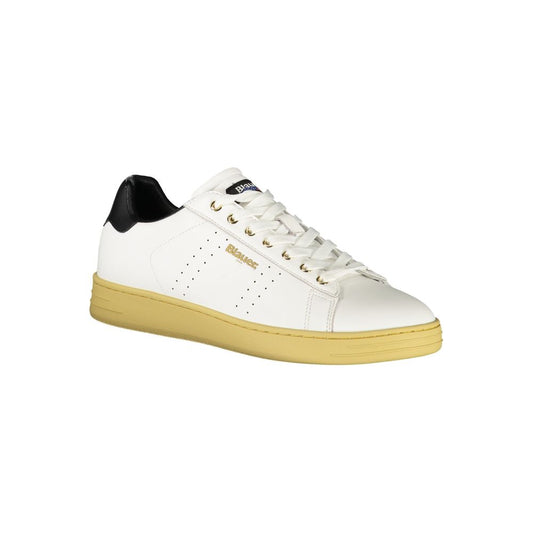 White Polyurethane Men Sneaker