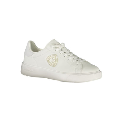 Bianco Poliestere Mens Sneaker
