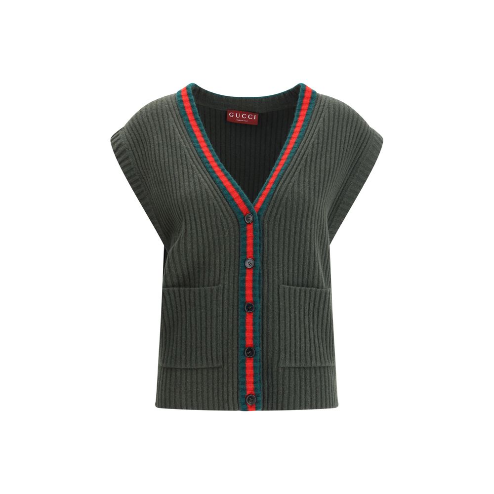 Bicolor Wool Sleeveles Sweater