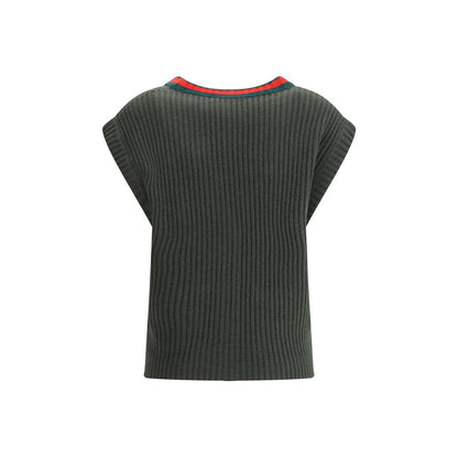 Bicolor Wool Sleeveles Sweater