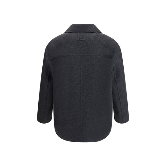 Gray Fleece Wool Coat