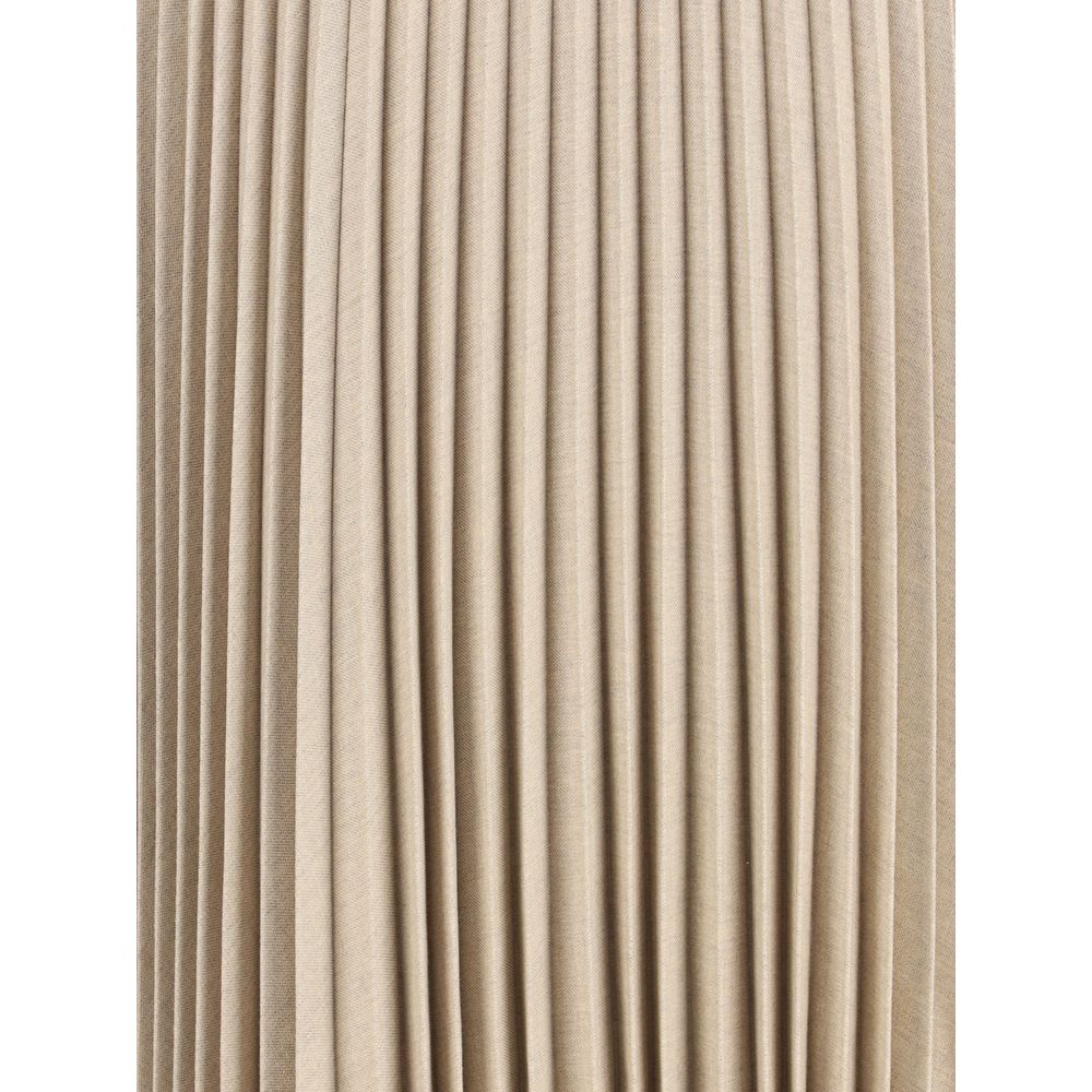 Beige Wool Long Skirt