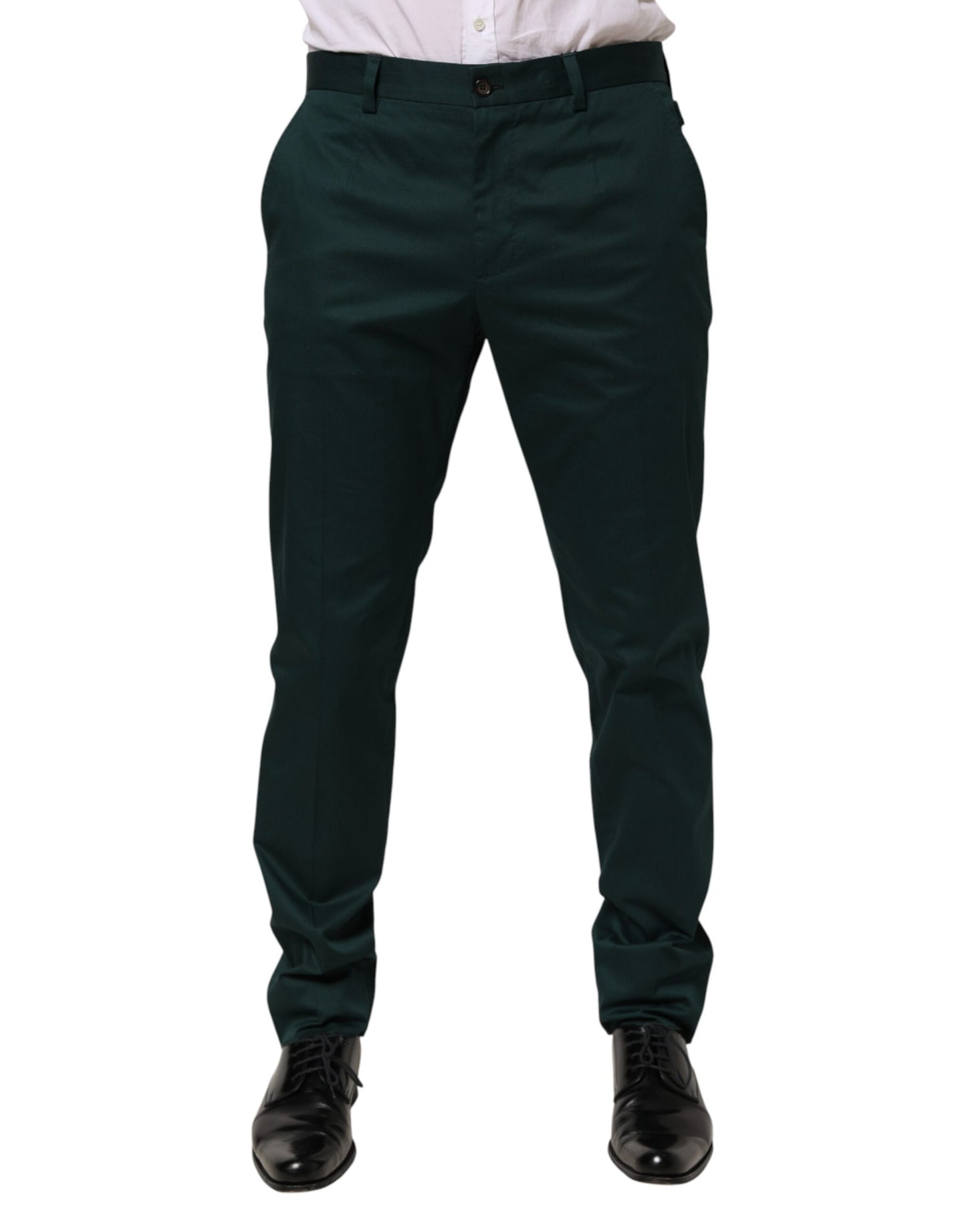 Green Cotton Formal Dress Men Trouser Pants