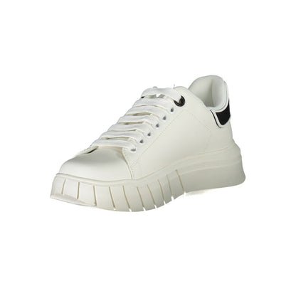 White Polyurethane Women Sneaker