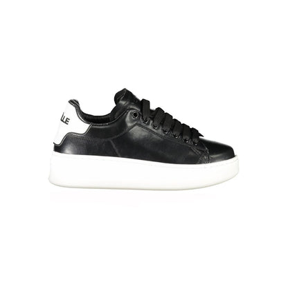 Black Polyurethane Women Sneaker