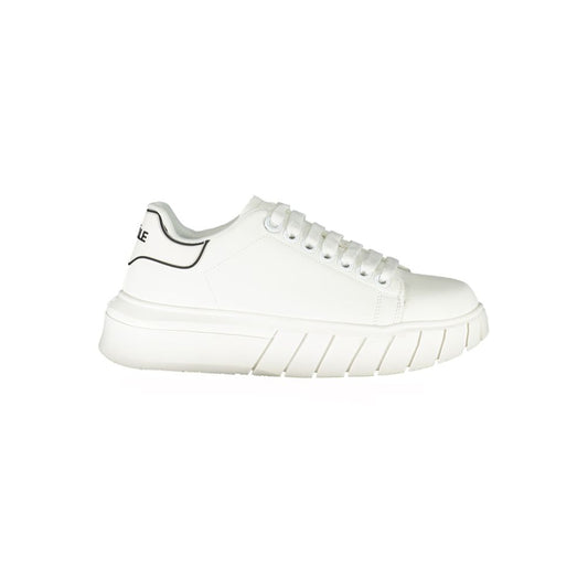 White Polyurethane Women Sneaker