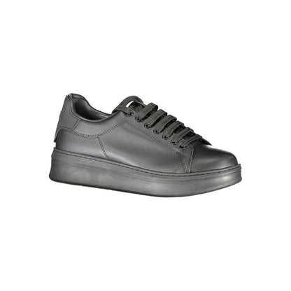 Black Polyurethane Men Sneaker
