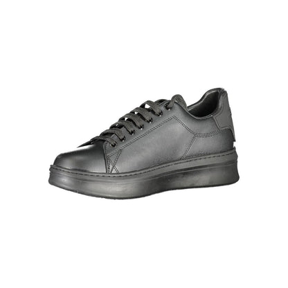 Black Polyurethane Men Sneaker