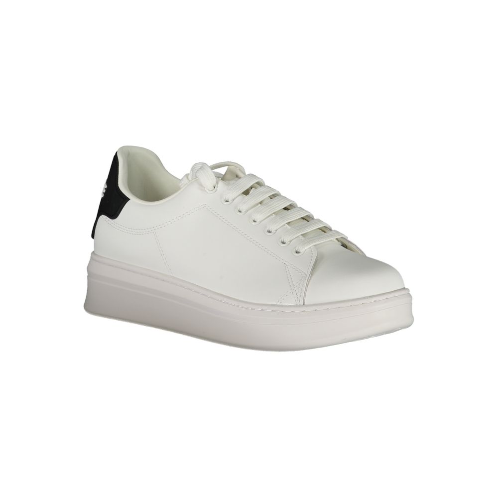 White Polyurethane Men Sneaker