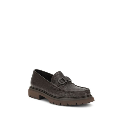 Brown Calf Leather Bos Taurus Slip-On Loafers