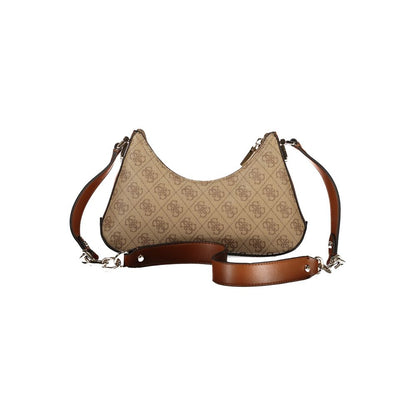 Beige Polyurethane Women Shoulder Bag