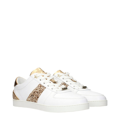 White Leather Low Top Sneakers