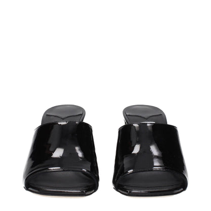 Black Leather Platform Sandals