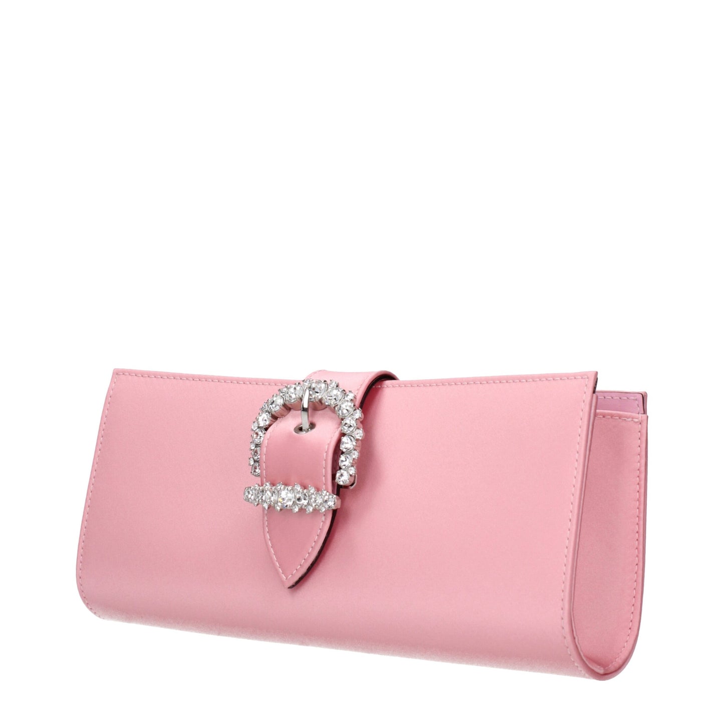 Pink Satin Clutch Bag