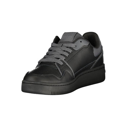 Black Polyurethane Women Sneaker
