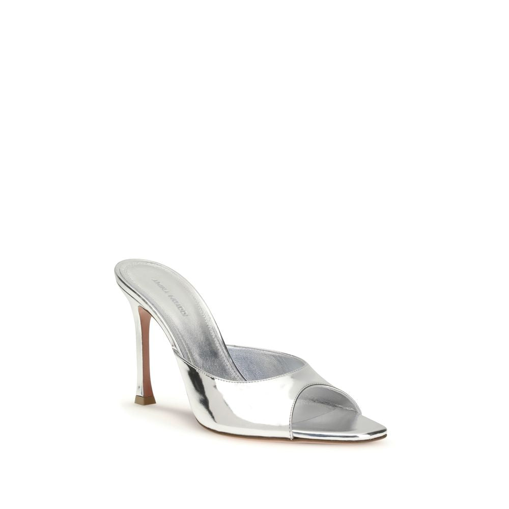 Silver Calf Leather Bos Taurus Stiletto Heel Sandals