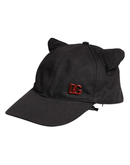 Black Cotton Logo Patch 6 Panels Baseball Cap Hat