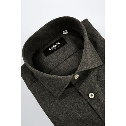 Gray Cotton Men Shirt
