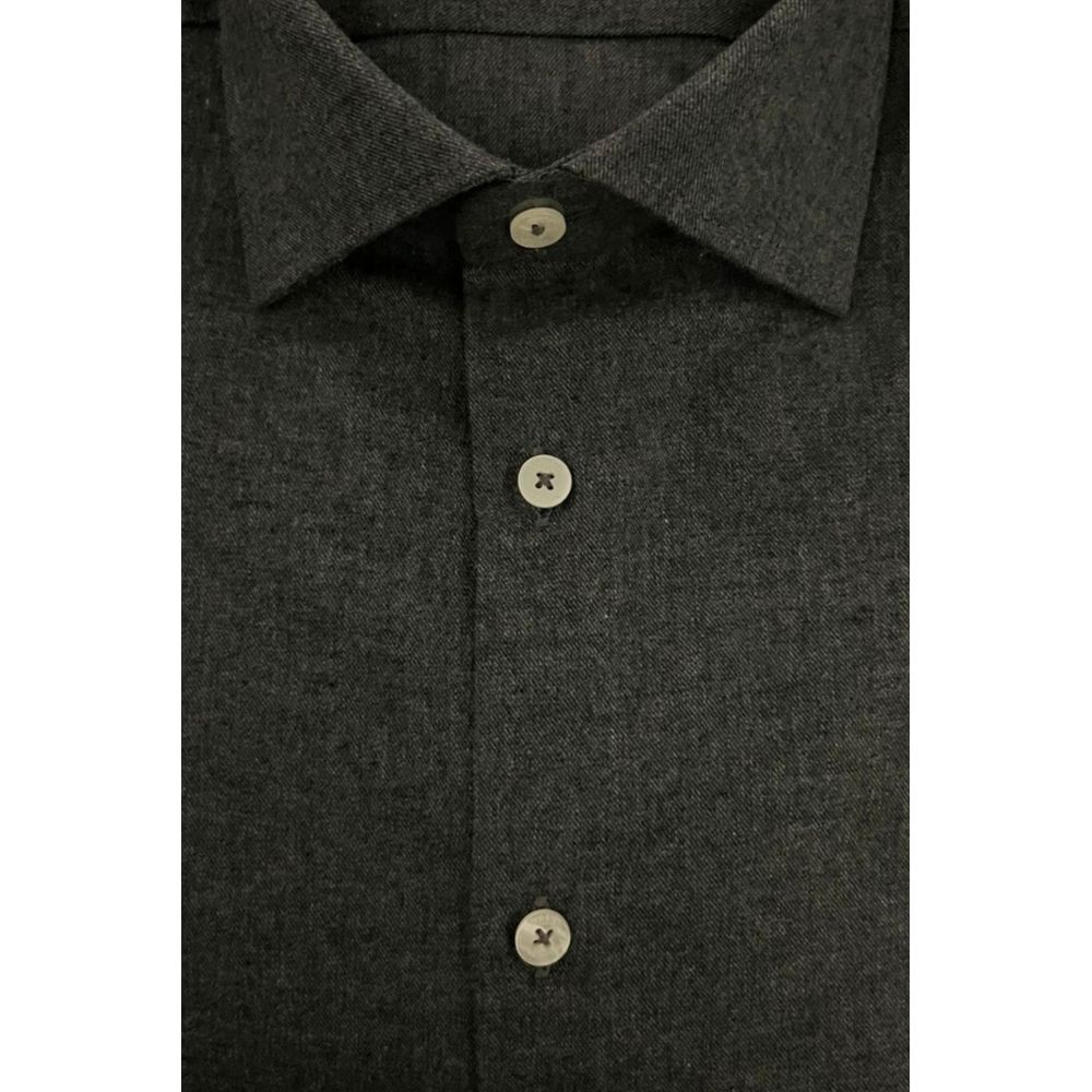 Gray Cotton Men Shirt