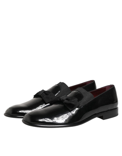 Black Leather Slip On Dress Men Loafers Shoes