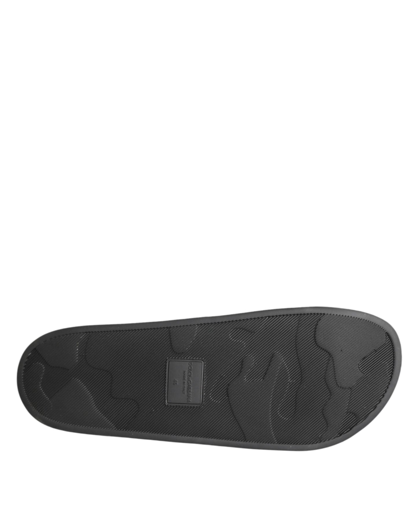 Black Leather Slides Sandals Beachwear Shoes