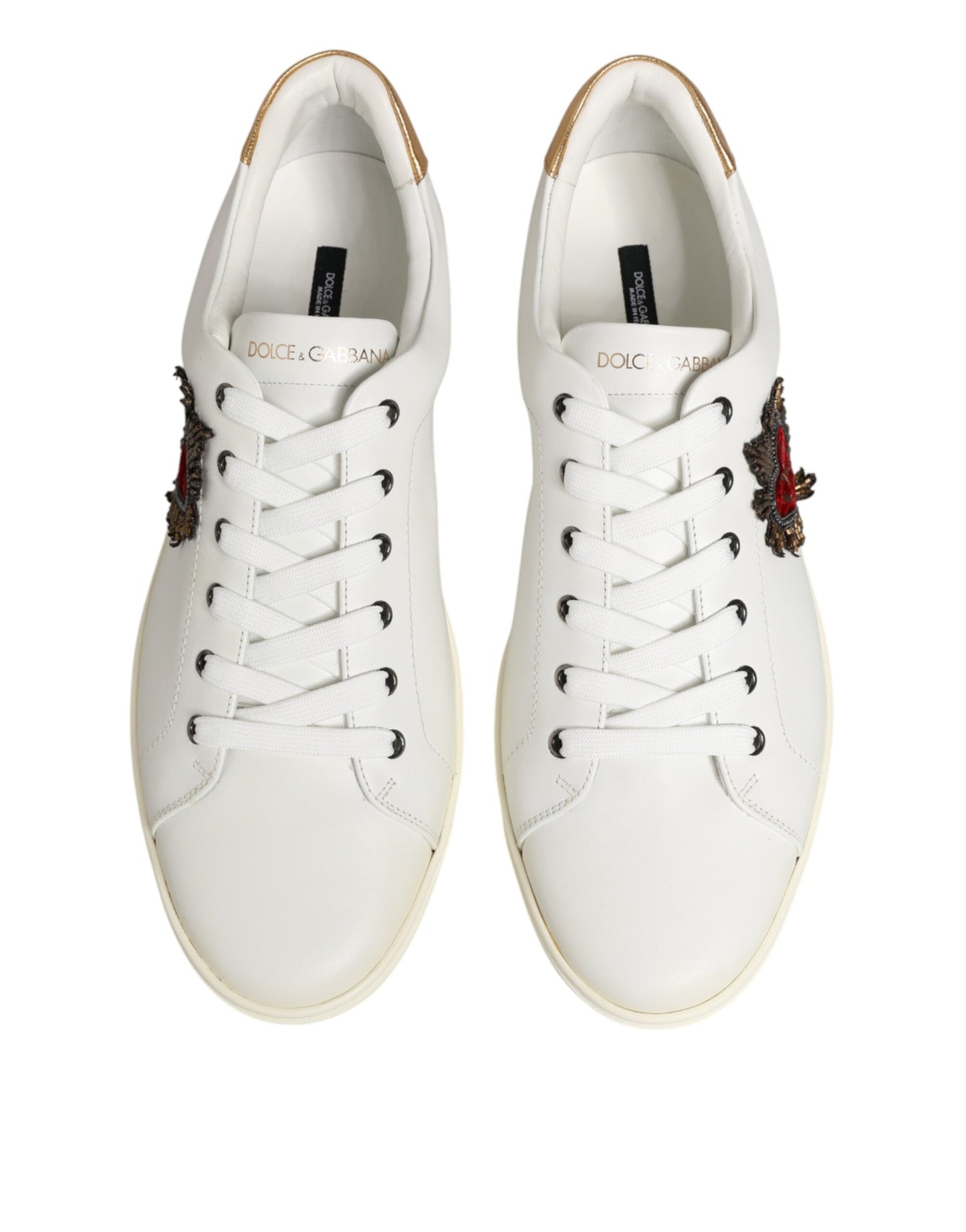 White Heart Embellished Sneakers Shoes