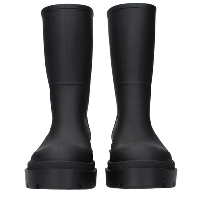 Black Cotton Ankle Boots