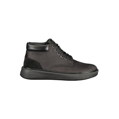 Black Leather Men Sneaker