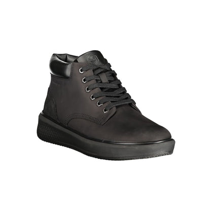 Black Leather Men Sneaker