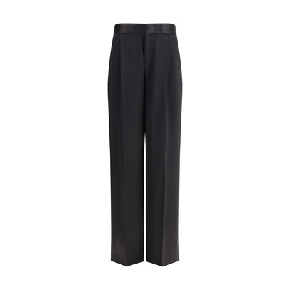 Black Silk Casual Pants