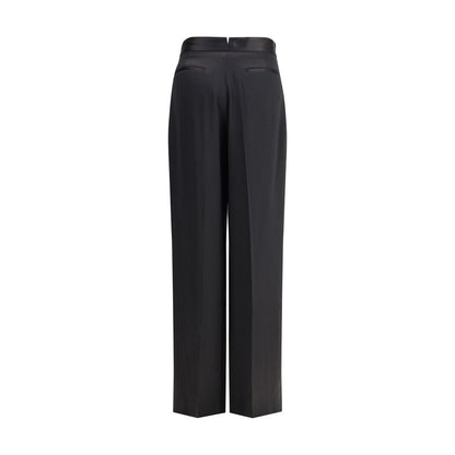 Black Silk Casual Pants