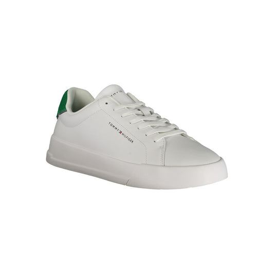 White Polyurethane Men Sneaker