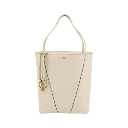 Beige Calf Leather Bos Taurus Shoulder Bag