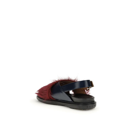 Multicolor Calf Leather Bos Taurus Flat Sandals