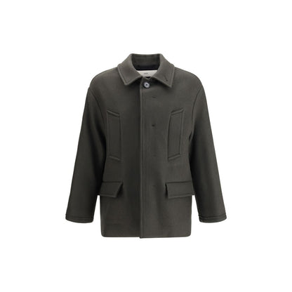 Gray Fleece Wool Coat