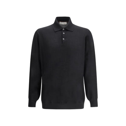 Black Cashmere Polo Shirt