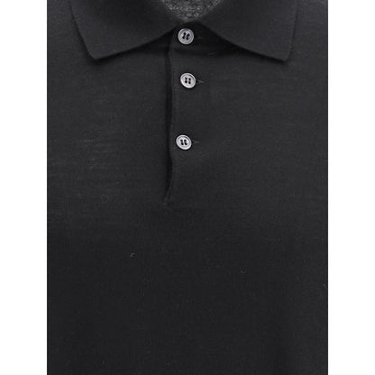 Black Cashmere Polo Shirt