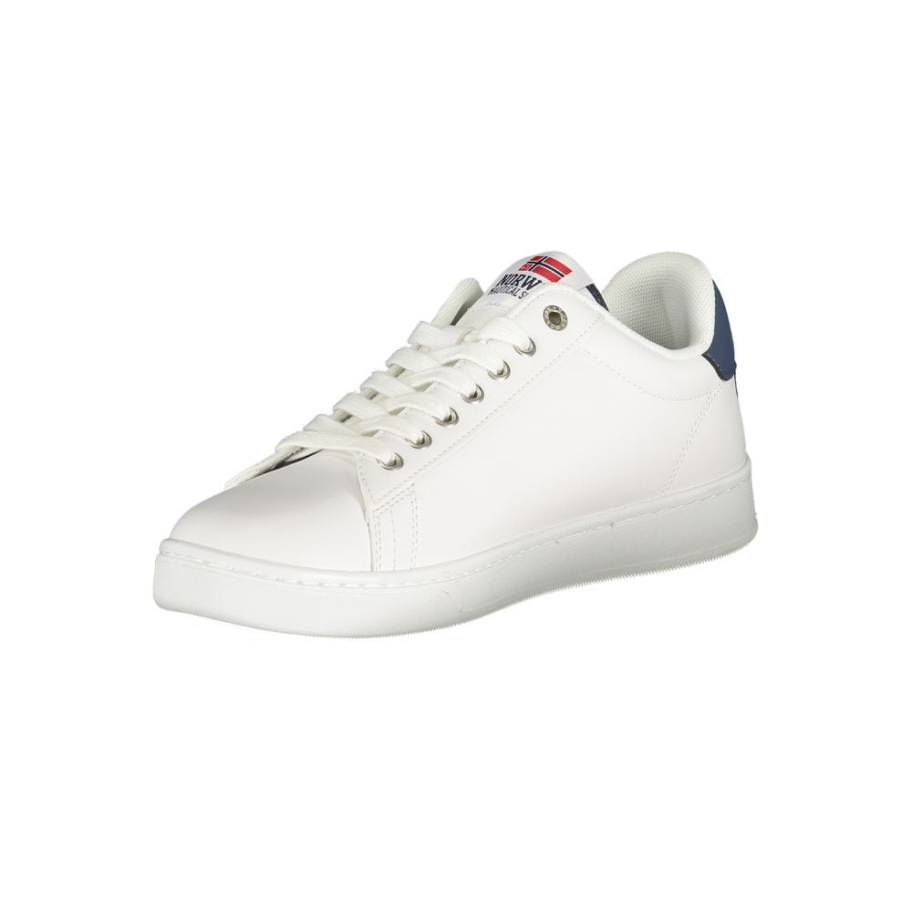 White Polyurethane Men Sneaker