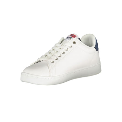 White Polyurethane Men Sneaker