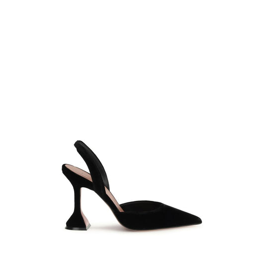Black Rubber High Heel Pumps