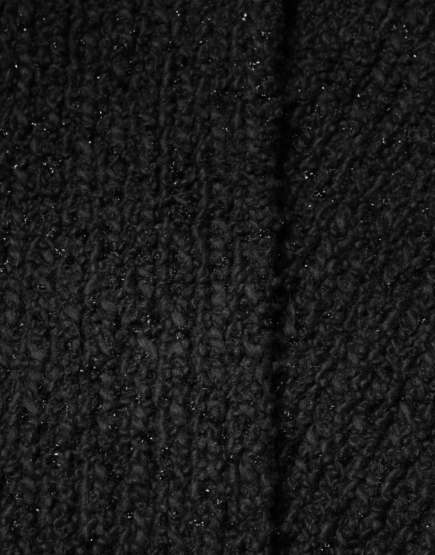 Black Cashmere Knit Shawl Fringes Scarf