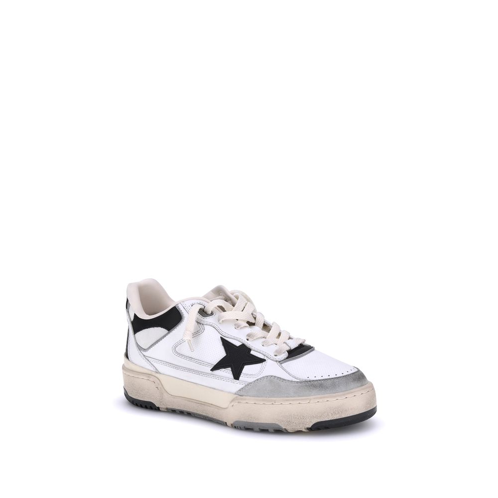 White Calf Leather Bos Taurus Chunky Sneakers
