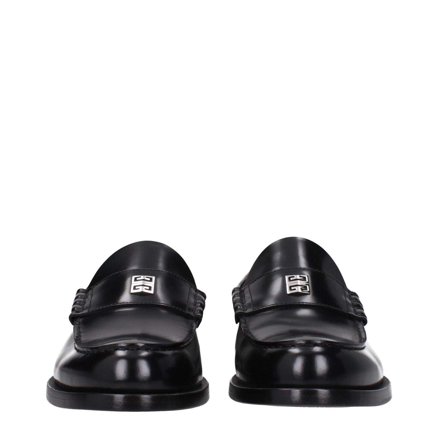 Black Leather Slip-On Loafers