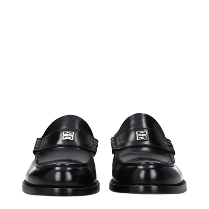 Black Leather Slip-On Loafers