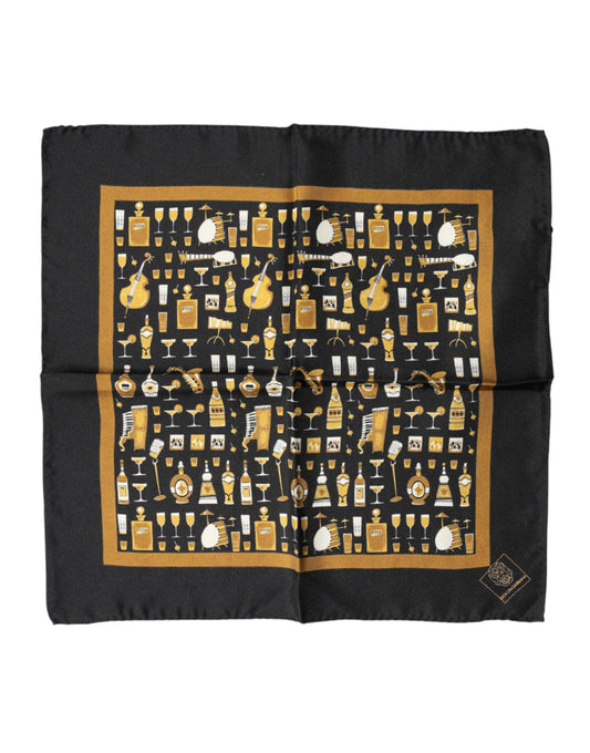 Black Jazz Club Square Handkerchief Scarf
