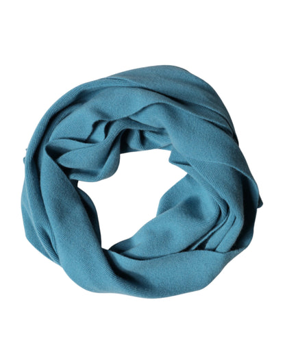 Blue Cashmere Knit Neck Wrap Shawl Scarf