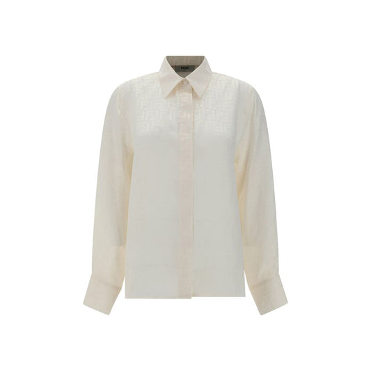 White Silk Pattern Shirt