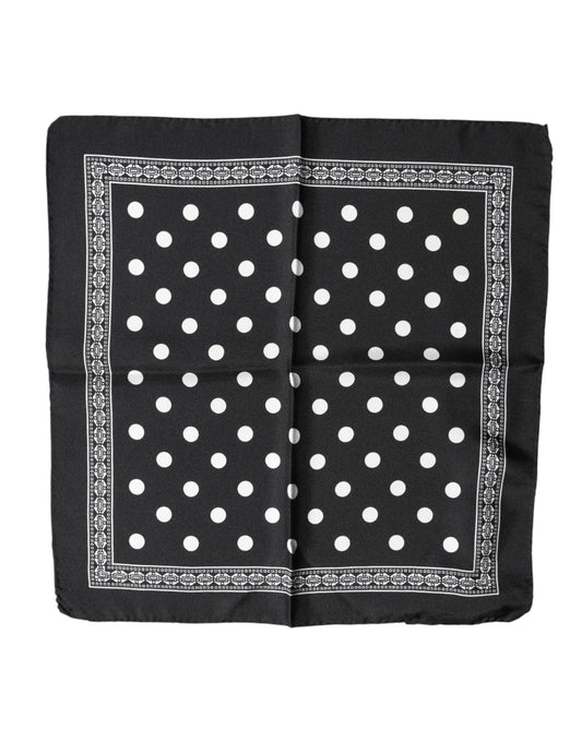 Black Polka Dot Square Handkerchief Scarf