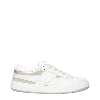 White Leather Low Top Sneakers